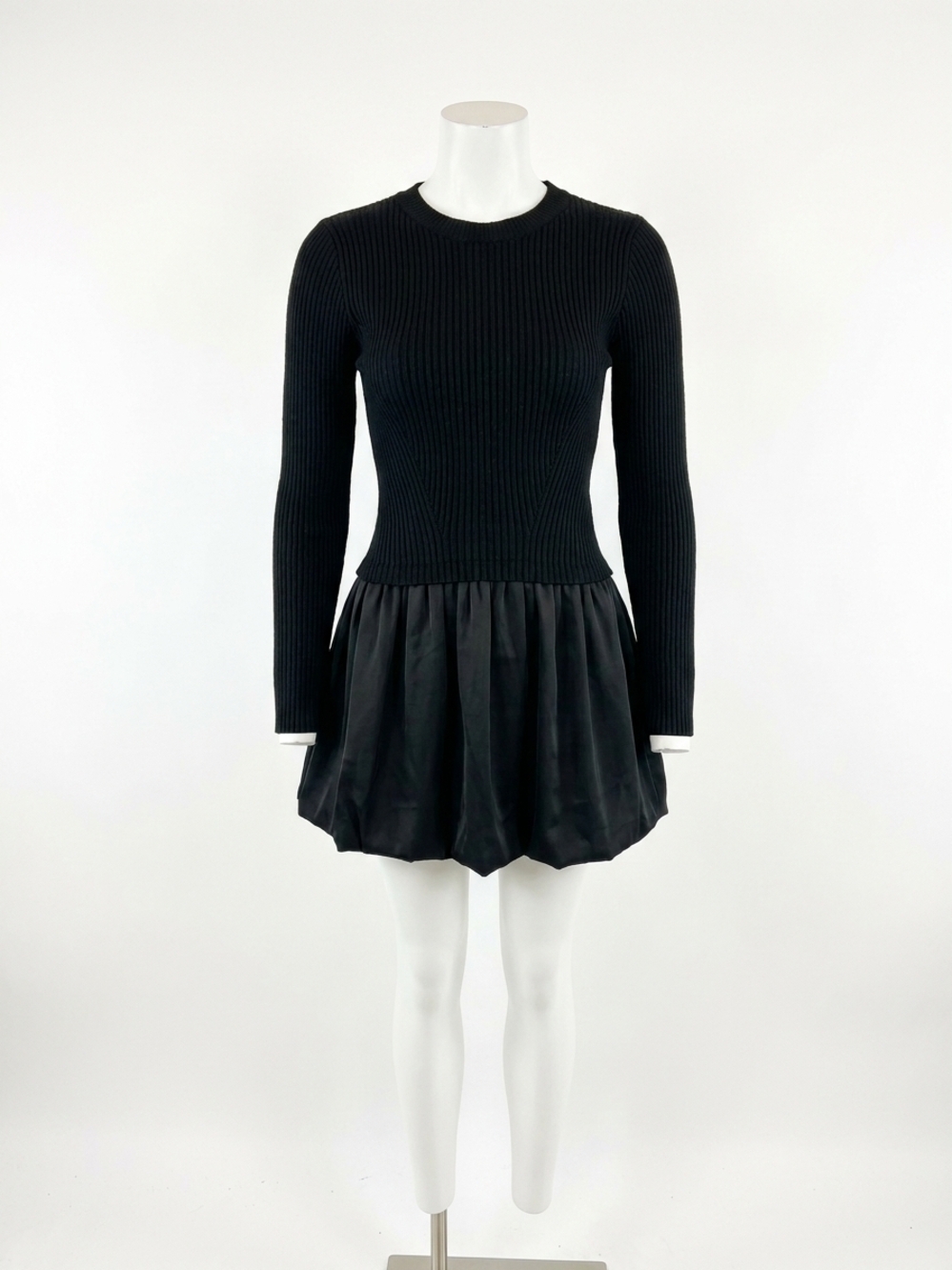 NEW MABLE ribbed sweater mini dress in black